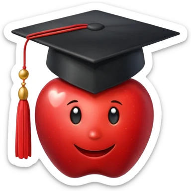 black grad cap apple emoji sticker