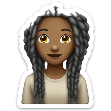 girl with dreadlocks sticker