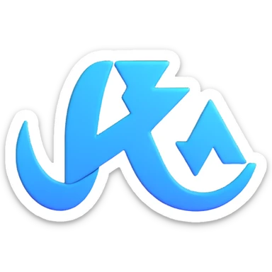 sleek blue and white 3D corporate logo sticker