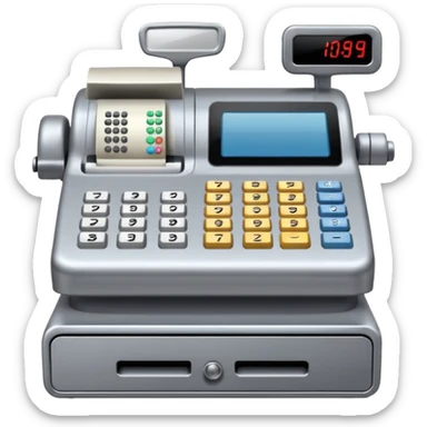 cash register from the front sticker