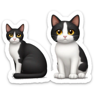 black cat ginger cat and white cat sticker