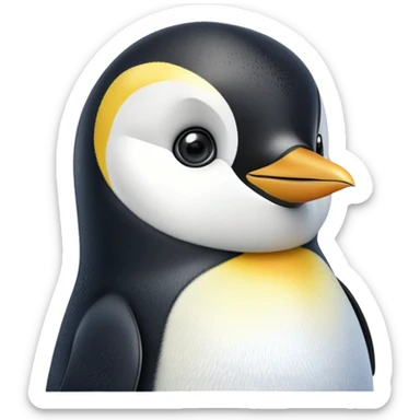 cinematic-adult-emperor-penguin-portrait-emoji,-head-tilted-playfully-and-inquisitively,-with-glossy,-pristine-plumage,-sparkling-eyes-filled-with-curiosity,-simplified-yet-irresistibly-adorable-features, black face sticker