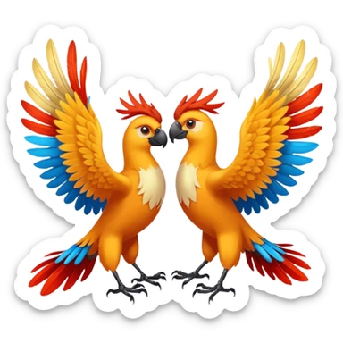 fight between two birds  sticker