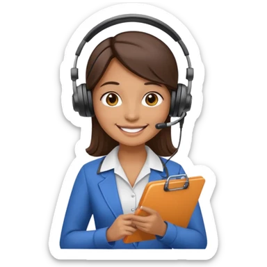 Event Planner Holding A Clipboard And Headset sticker