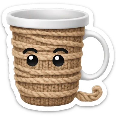 Yarn coffee cup sticker