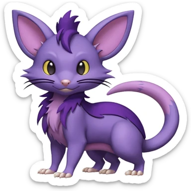 Rattata-Noibat-Purrloin-Fakemon-hybrid-creature (full body) sticker
