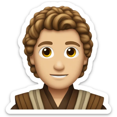 Anakin Skywalker as a padawan learner with a Jedi braid sticker