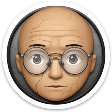 Circle black glasses with a scar without face  sticker