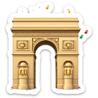 arc de triomphe emoji with confetti celebration sticker