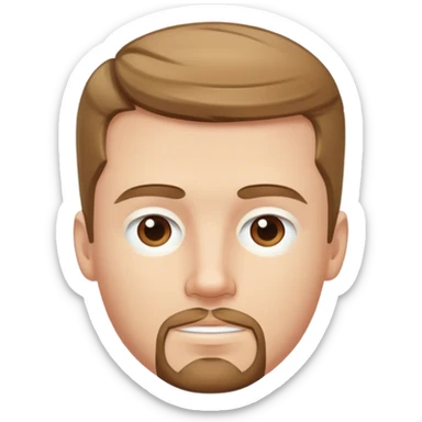 white male with short light brown hair on forehead with goatee sticker