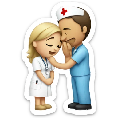 Nurse kissing nurse  sticker