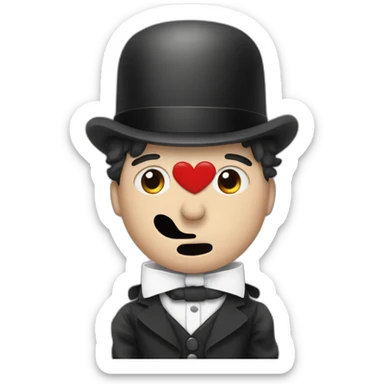 charlie chaplin with a red bandage on arm sticker