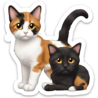 Two calico one big one tiny sticker