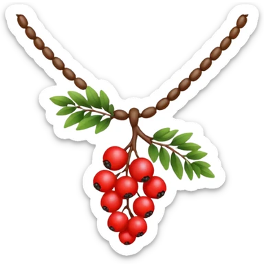 rowan/mountain ash berries as necklace, simple sticker