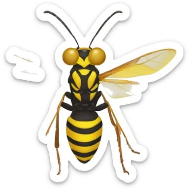 yellow paper wasp sticker
