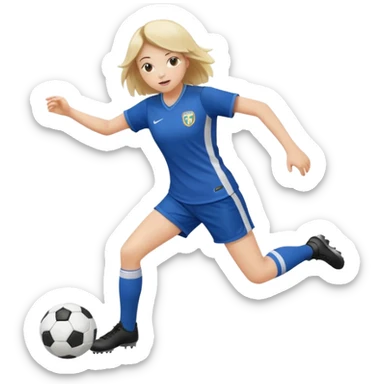 Girl Shooting a soccer ball sticker