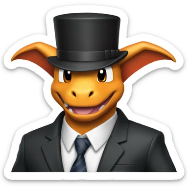 Charizard wearing a suit sticker