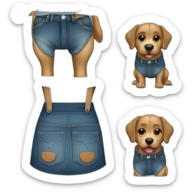 jeans bag for dog sticker