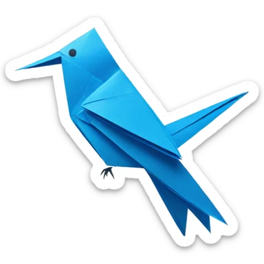 paper blue bird origami sticker