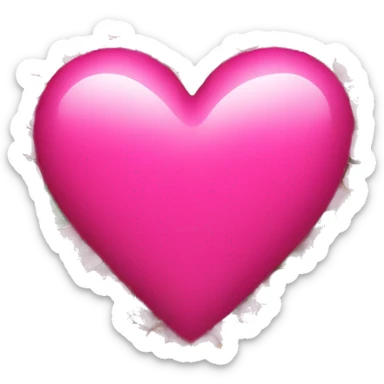 hot pink heart with flowers sticker