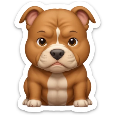 light brown pocket bully facing forwards, head and shoulders sticker