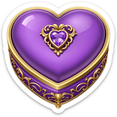 purple gemstone Rococo heart box sticker