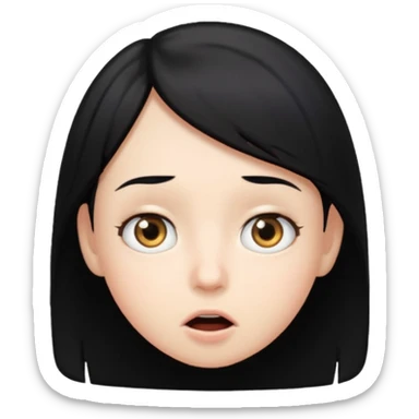 more surprised with black hair sticker