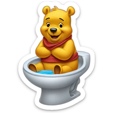 winnie the pooh in a poo sticker