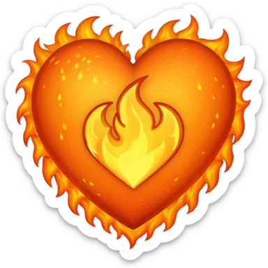 fire heart sticker