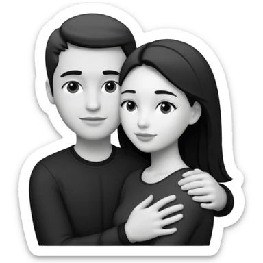 Black and white style filter couple sticker