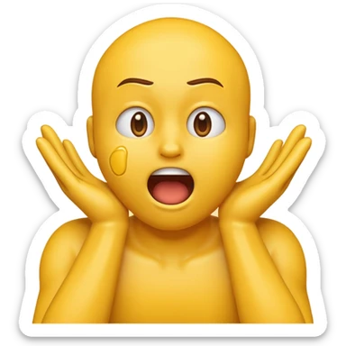 yellow emoji hands choking itself, tight around the neck aggressively  sticker