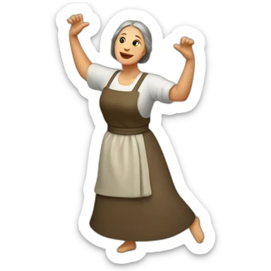 slavic mom dancing for food sticker