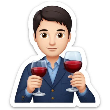 wine expert dark hair man\ sticker