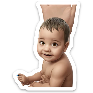 realistic portrait of boy sticker