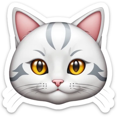 Kısa siyah küt saçlı anime kızı kedi kulaklı sticker