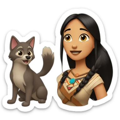 Pocahontas et Meeko sticker