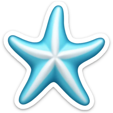 Light blue and white striped starfish  sticker