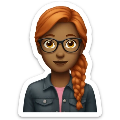 Red haired girl with glasses sticker