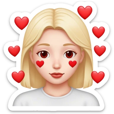 carita con corazones sticker