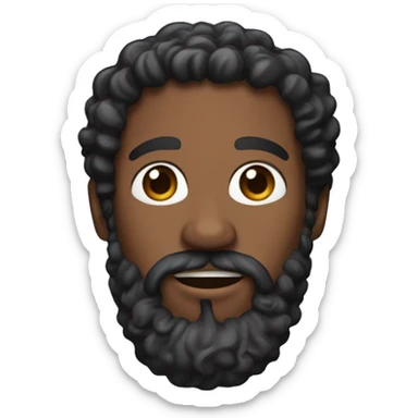 6’5” tall brown skin man with curly hair and black beard sticker