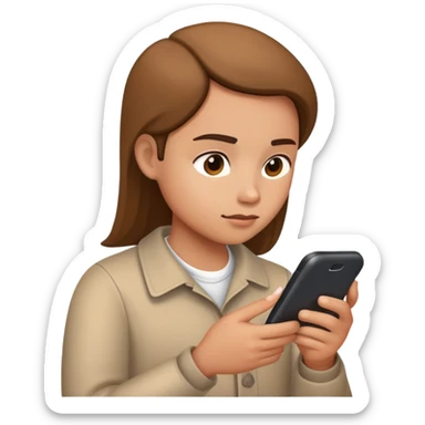 human texting on a phone sticker