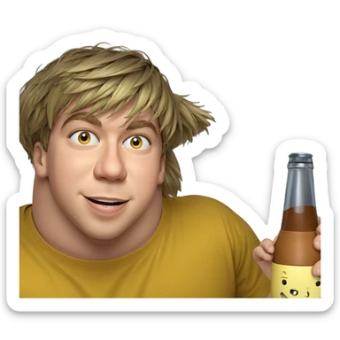 smiling boy in yellow shirt sticker