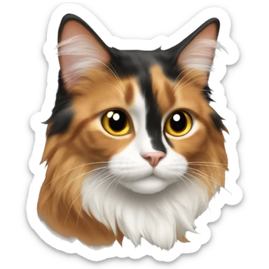 long haired calico cat sticker