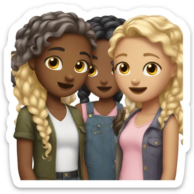 3 girls best friends  sticker