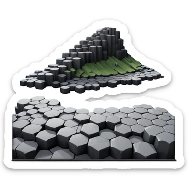 giant's causeway in northern ireland it has hexagonal rock pillars set against the ocean sticker