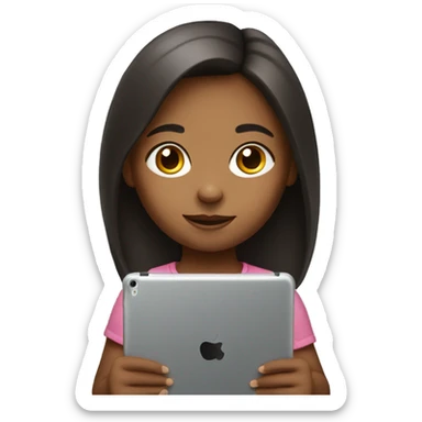 Small girl with ipad  sticker