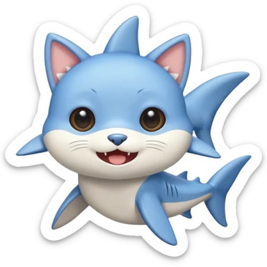 mofusand shark cat sticker