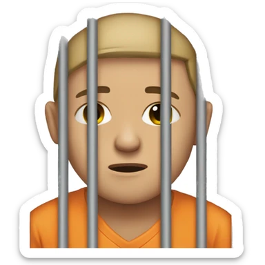Make an emoji of me crying behind bars in jail sticker