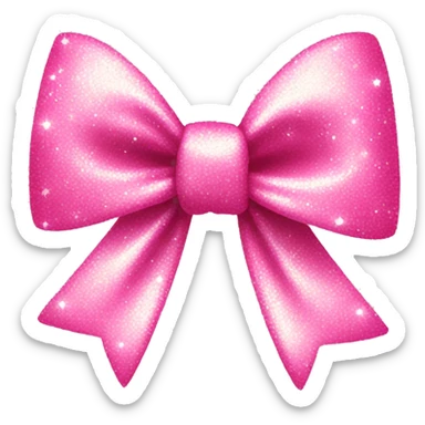 sparkly pink bow  sticker