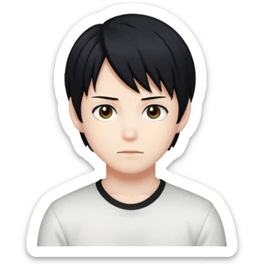 My hero academy character Todoroki with black hair sticker